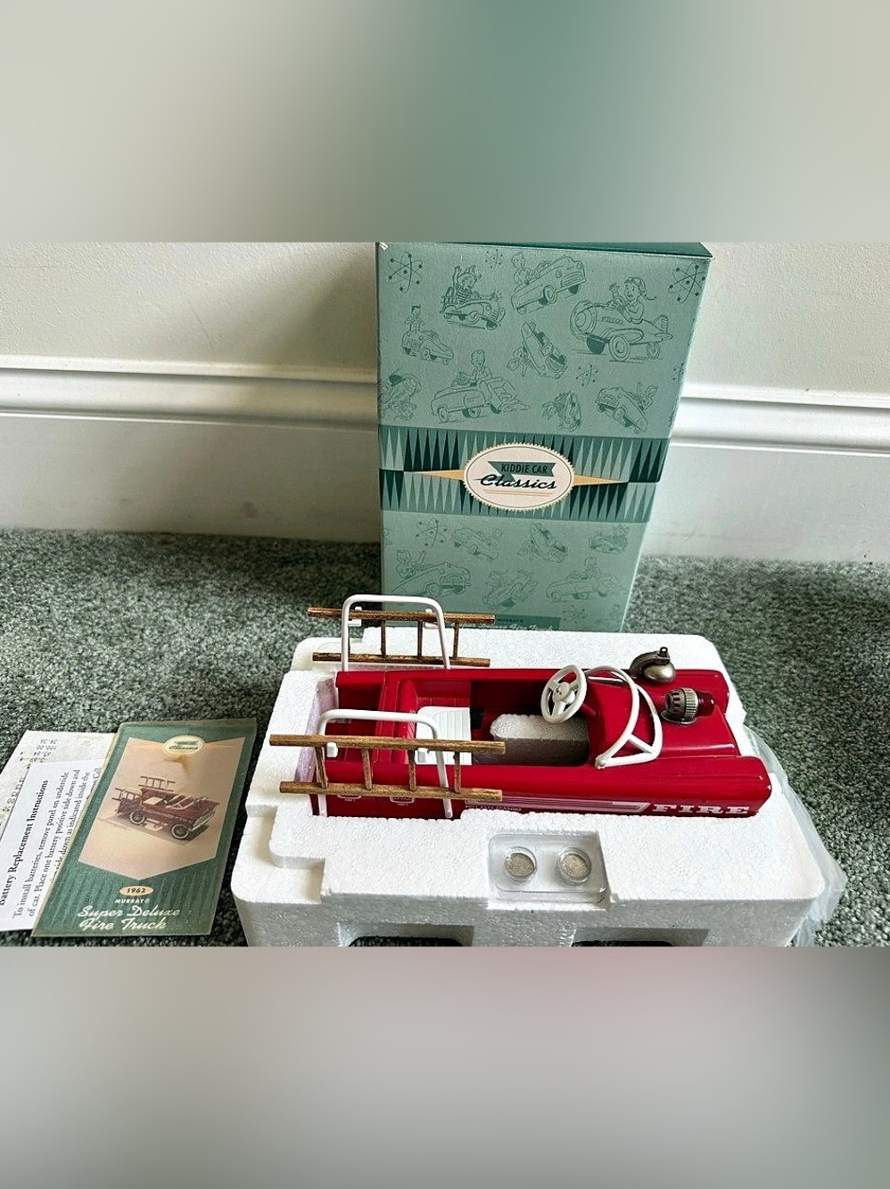 Hallmark Kiddie Car Classics 1962 Murray Super Deluxe Fire Truck NIB Vintage